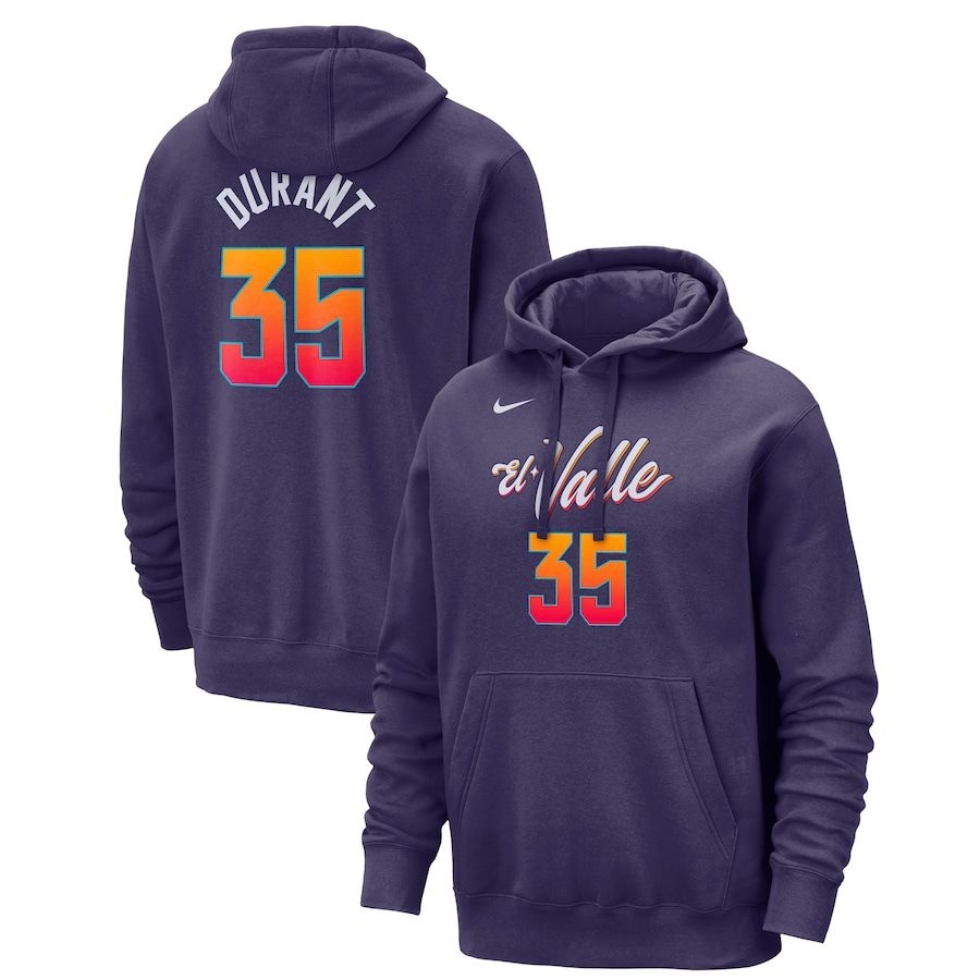 Men Phoenix Suns 35 Durant Purple Nike Season city version Sweatshirts 23-24 NBA Jersey